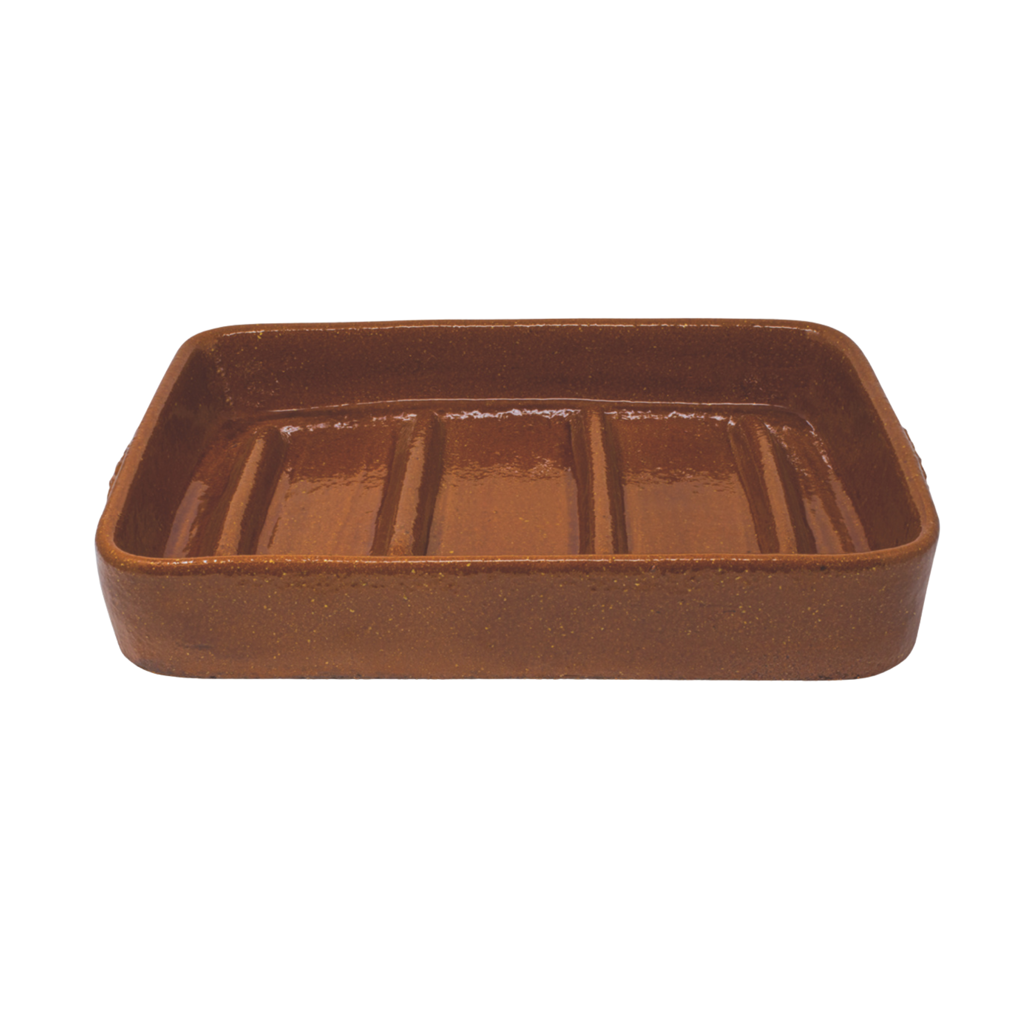 Rechteckige Schamotte-Ofenform mit Grillrillen