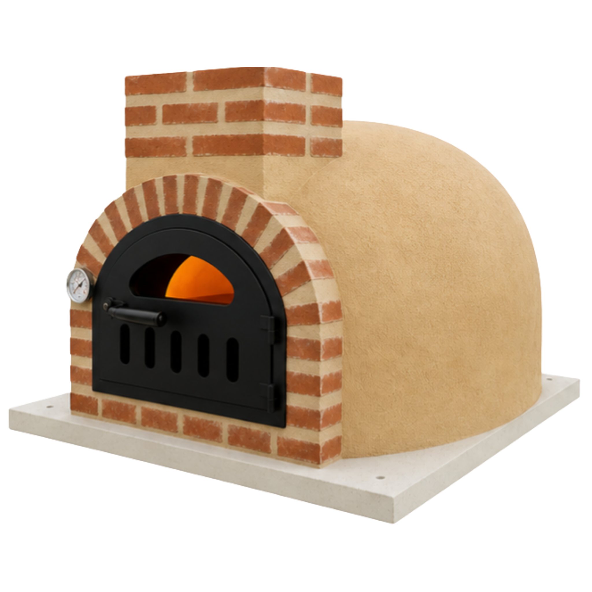 Holzbackofen mit Mineralputz für Pizza und Brot