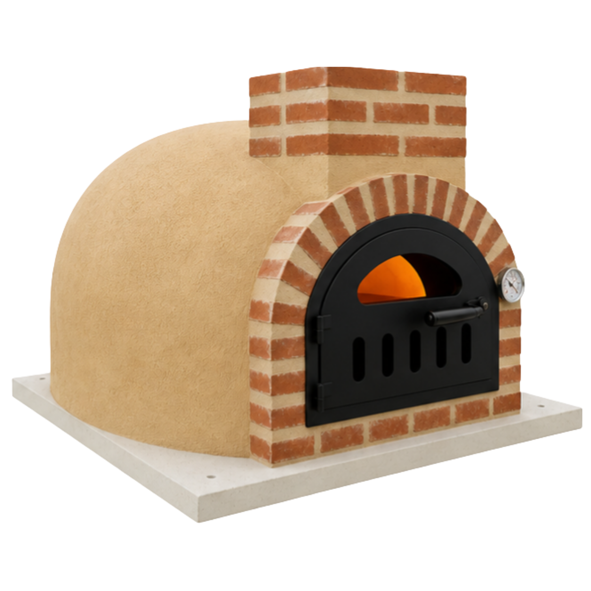 Holzbackofen mit Mineralputz für Pizza und Brot