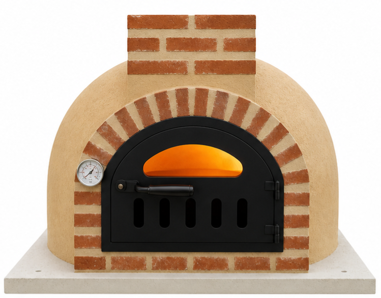 Holzbackofen mit Mineralputz für Pizza und Brot