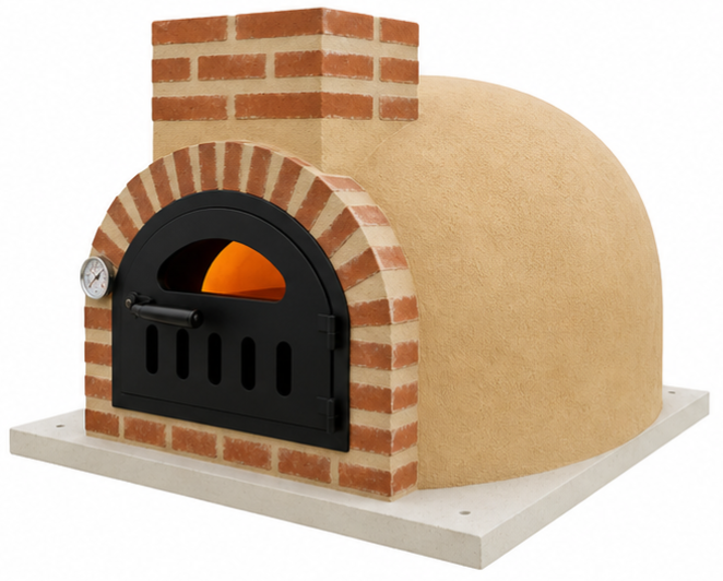 Holzbackofen mit Mineralputz für Pizza und Brot