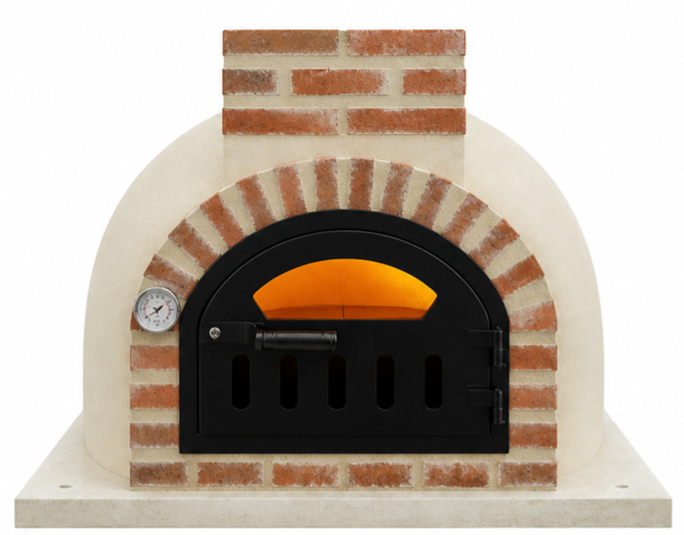 Holzbackofen mit Mineralputz für Pizza und Brot