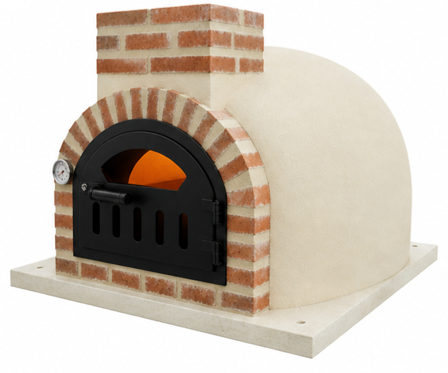 Holzbackofen mit Mineralputz für Pizza und Brot