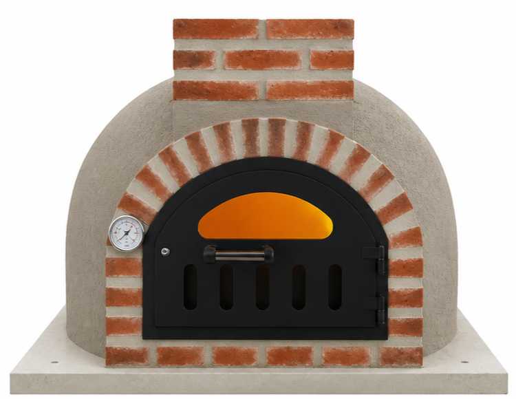 Holzbackofen mit Mineralputz für Pizza und Brot