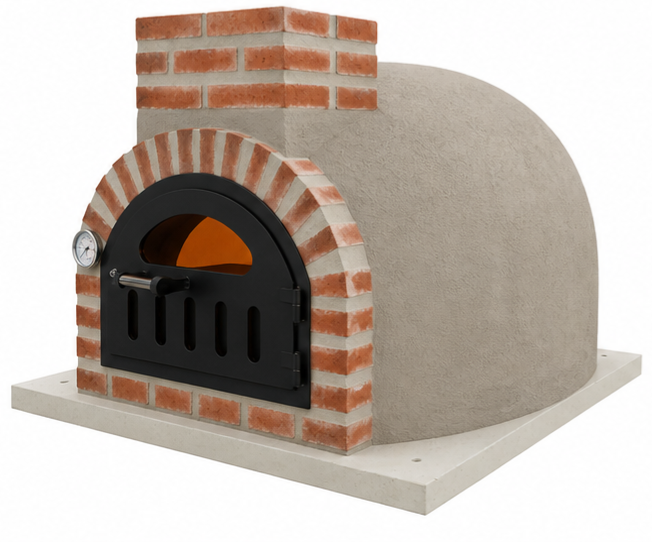 Holzbackofen mit Mineralputz für Pizza und Brot