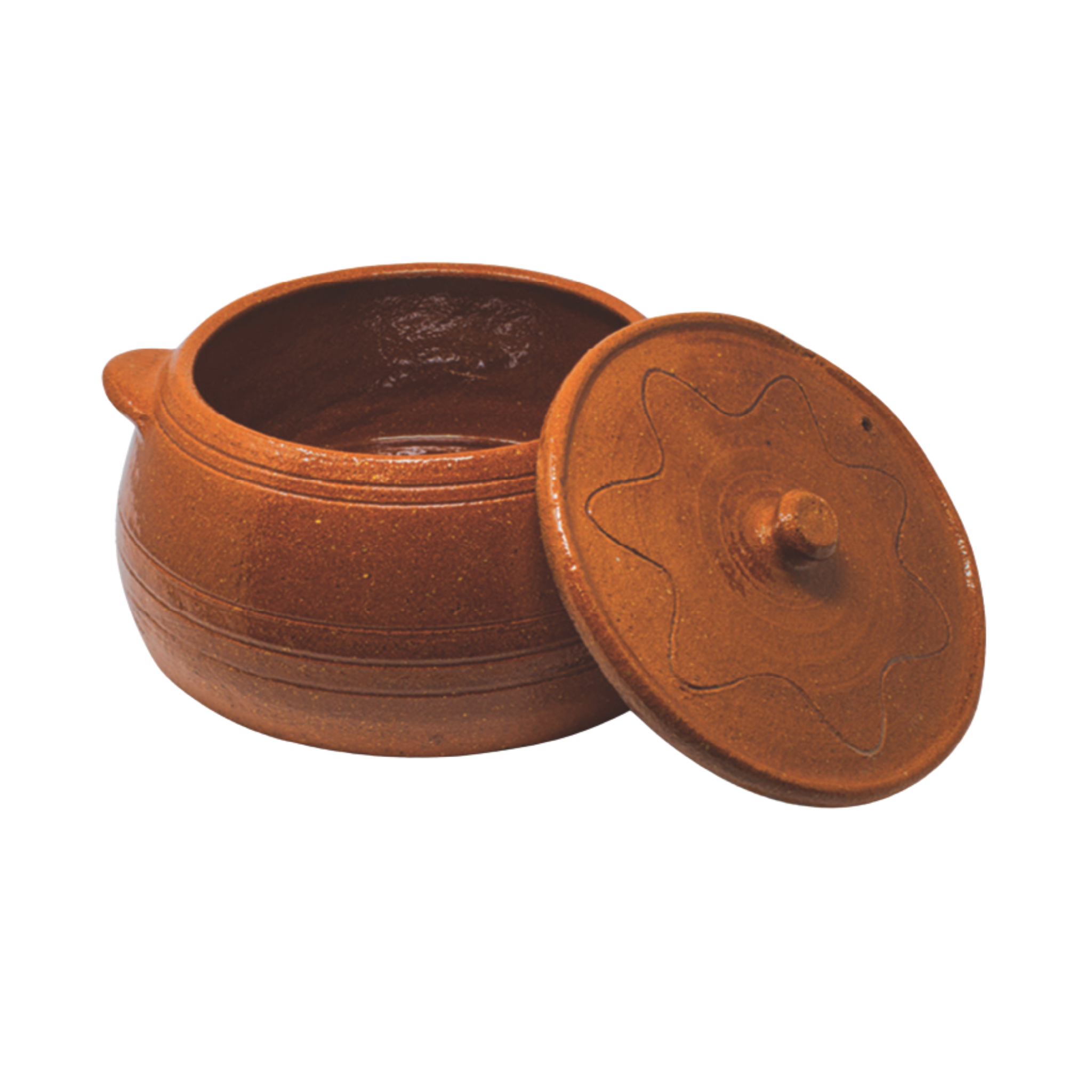 Schmortopf aus Schamotte mit Deckel