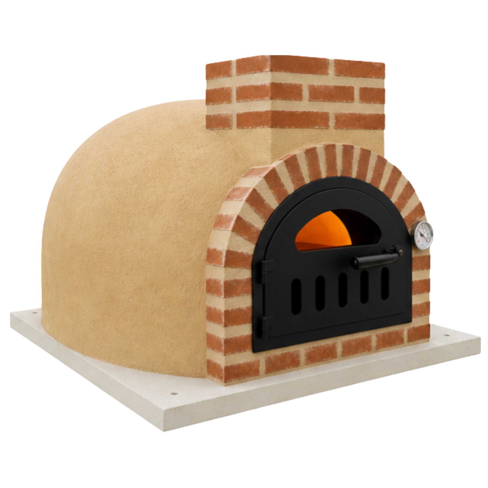 Holzbackofen mit Mineralputz für Pizza und Brot