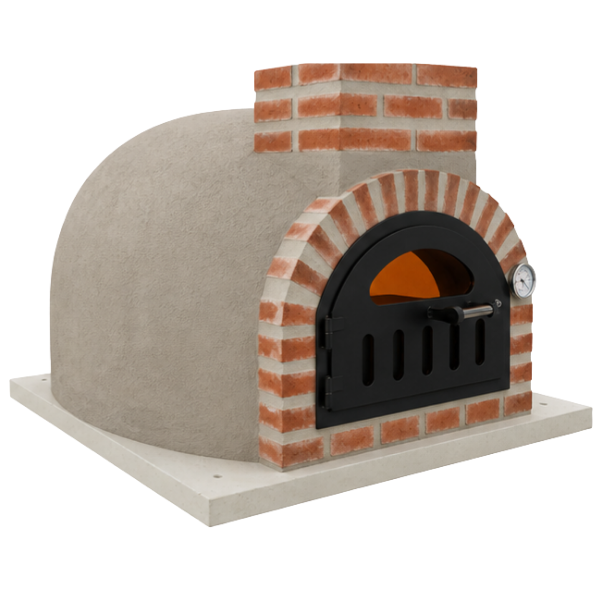 Holzbackofen mit Mineralputz für Pizza und Brot