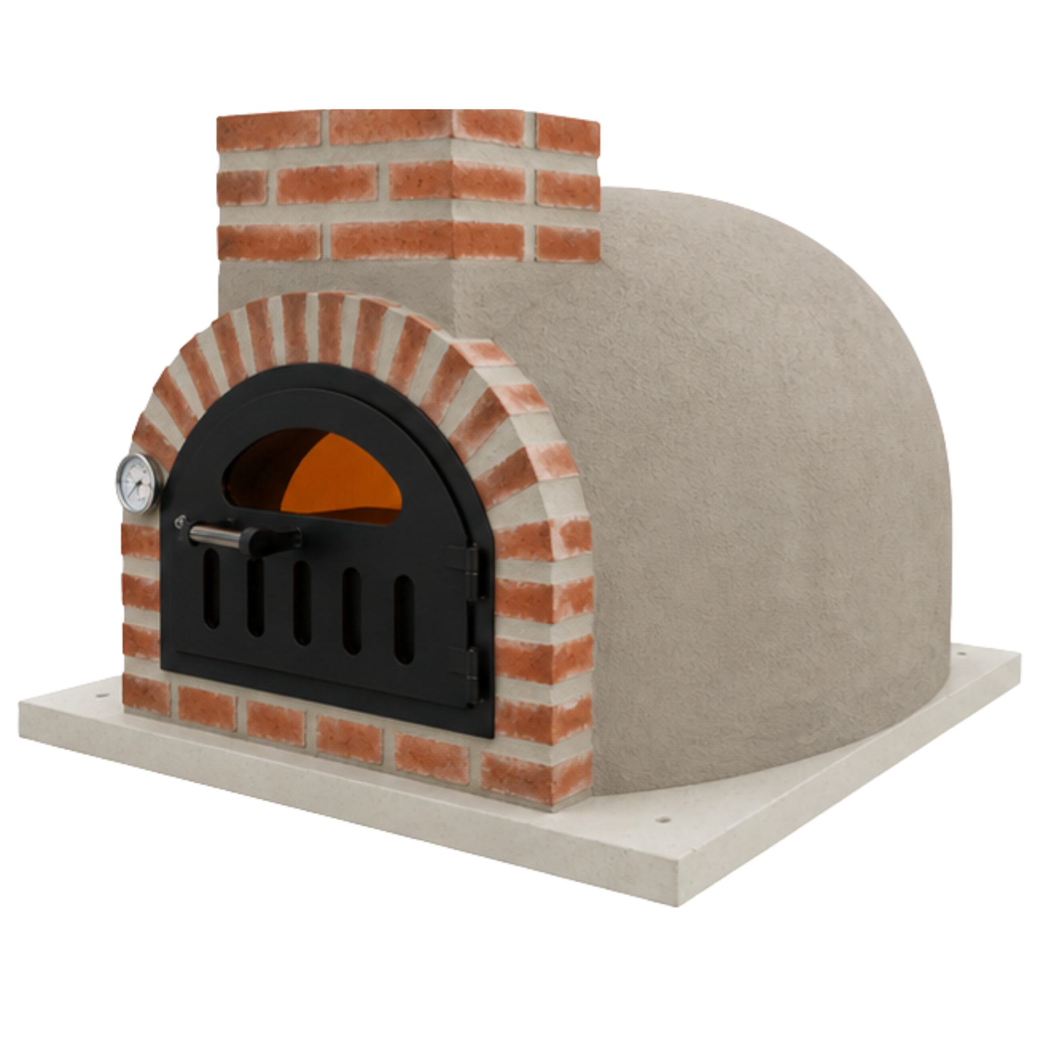 Holzbackofen mit Mineralputz für Pizza und Brot